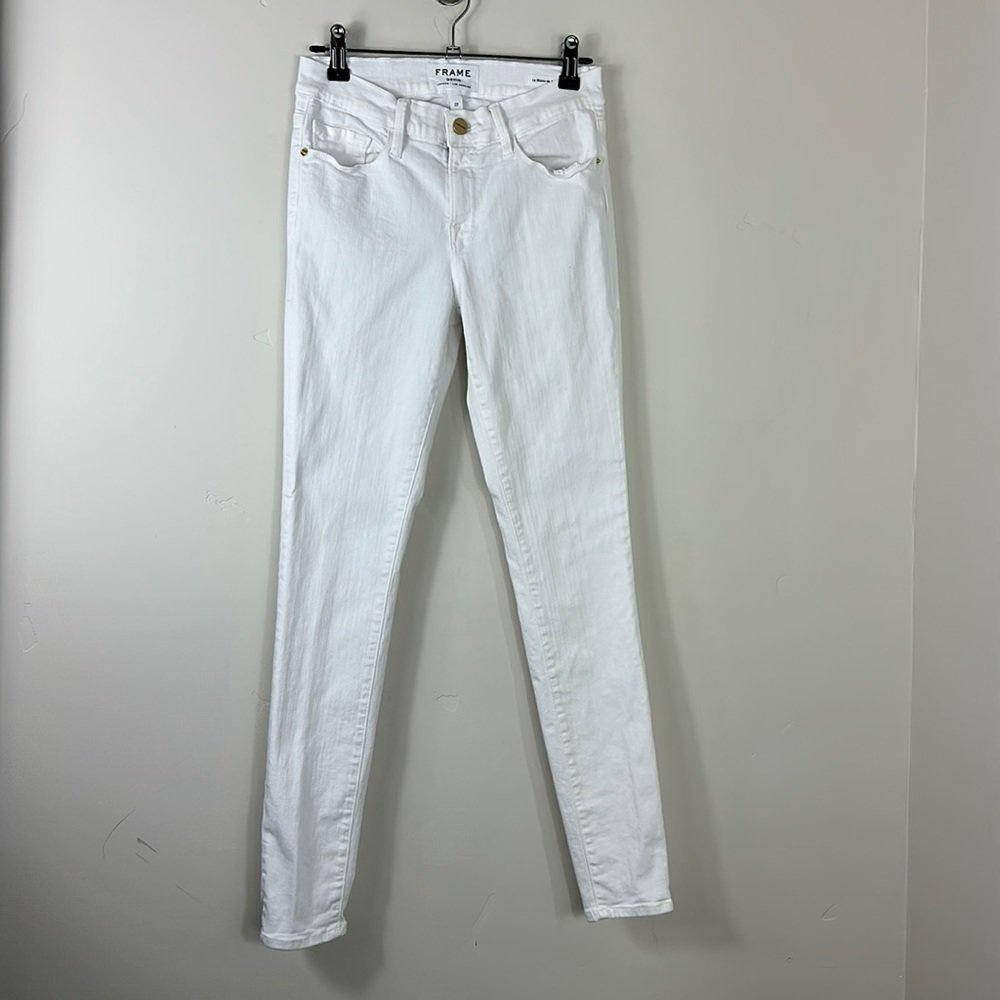 Frame Denim White Le Skinny de Jeanne Mid-Rise Jeans 27 - Picture 4 of 11